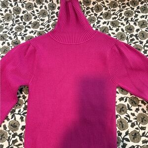 Fsrm Rio Pink Ribbed Turtleneck Sweater